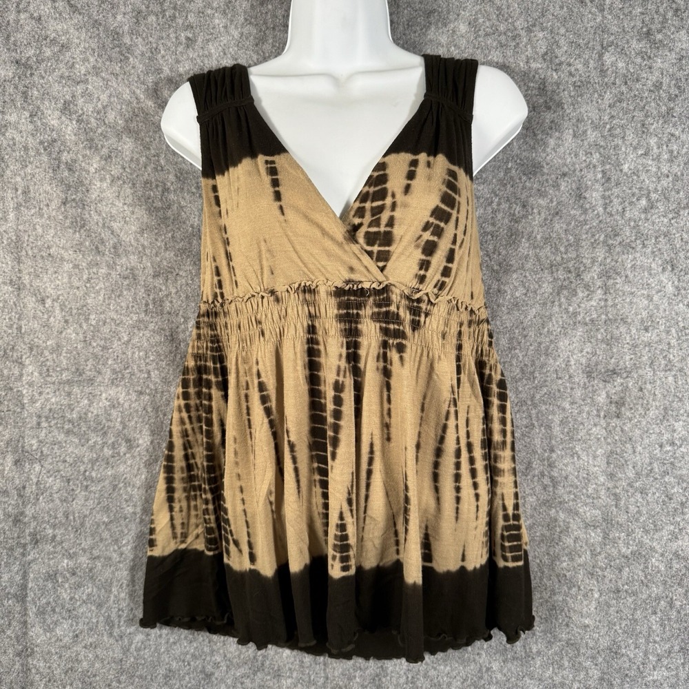 Y2k Mossimo Babydoll Tank Top Womens Medium Tie Dye Green Fairygrunge Shirt